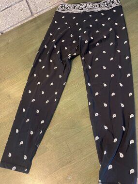 Adam Selman Sport Black Bandana Print High-Waisted Leggings Size L 78% Recycled